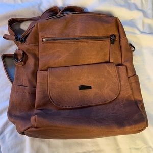 Faux Leather Backpack Purse